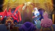 Natsuko and co. watch Serval Cat Mask vs. Void monster (Image via MAPPA)